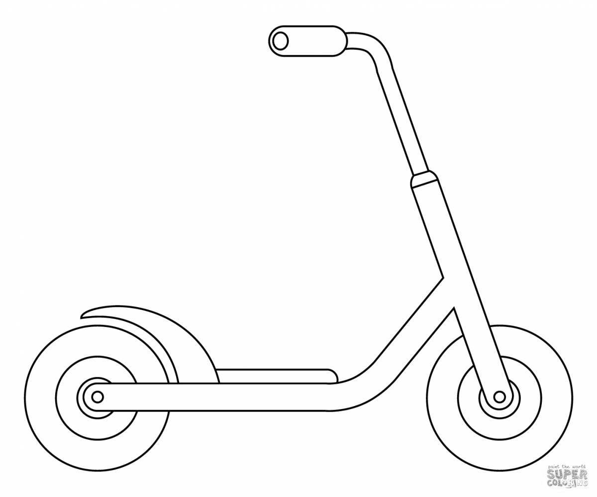Playful scooter coloring page for kids