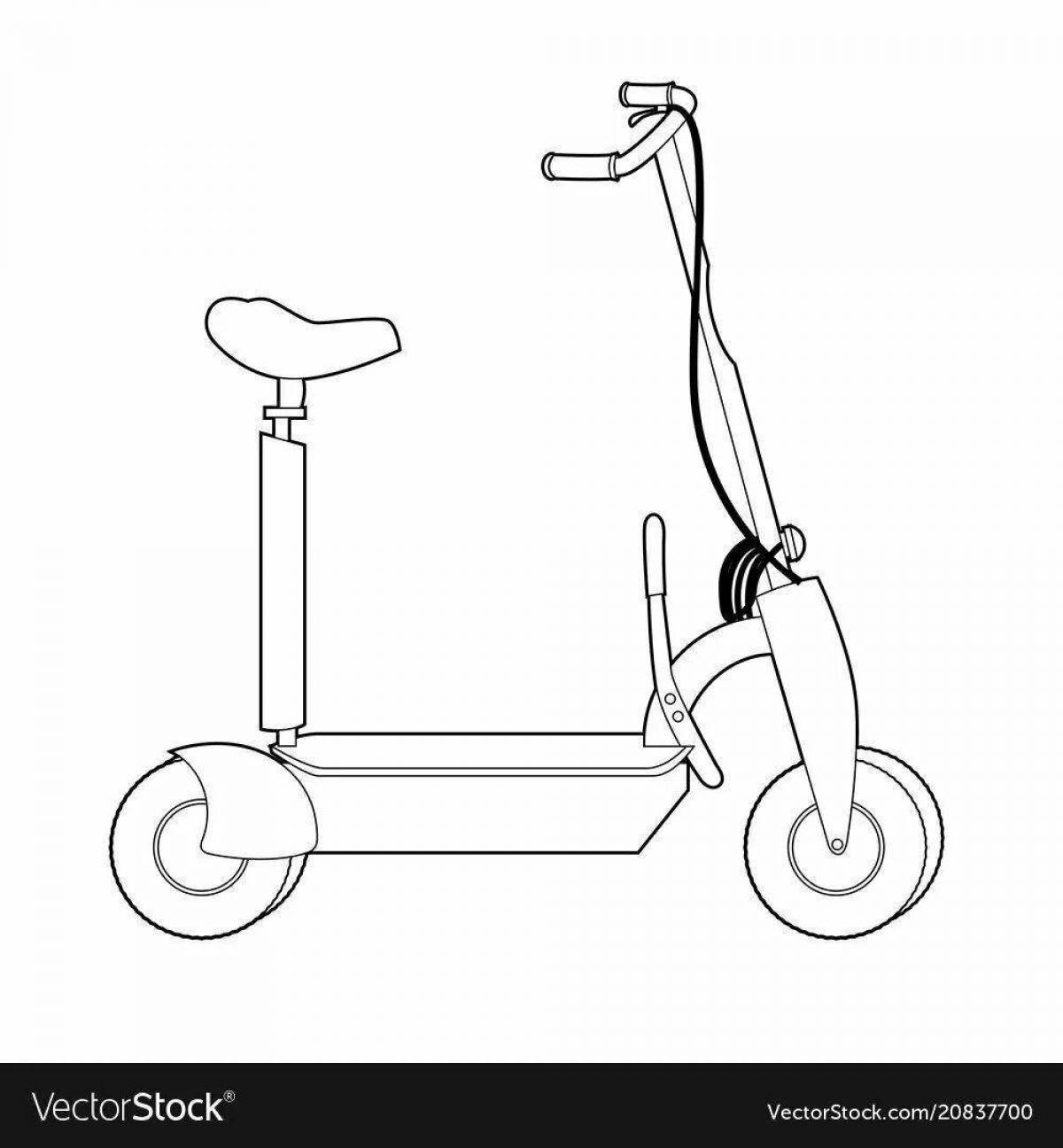 Charming scooter coloring book for kids