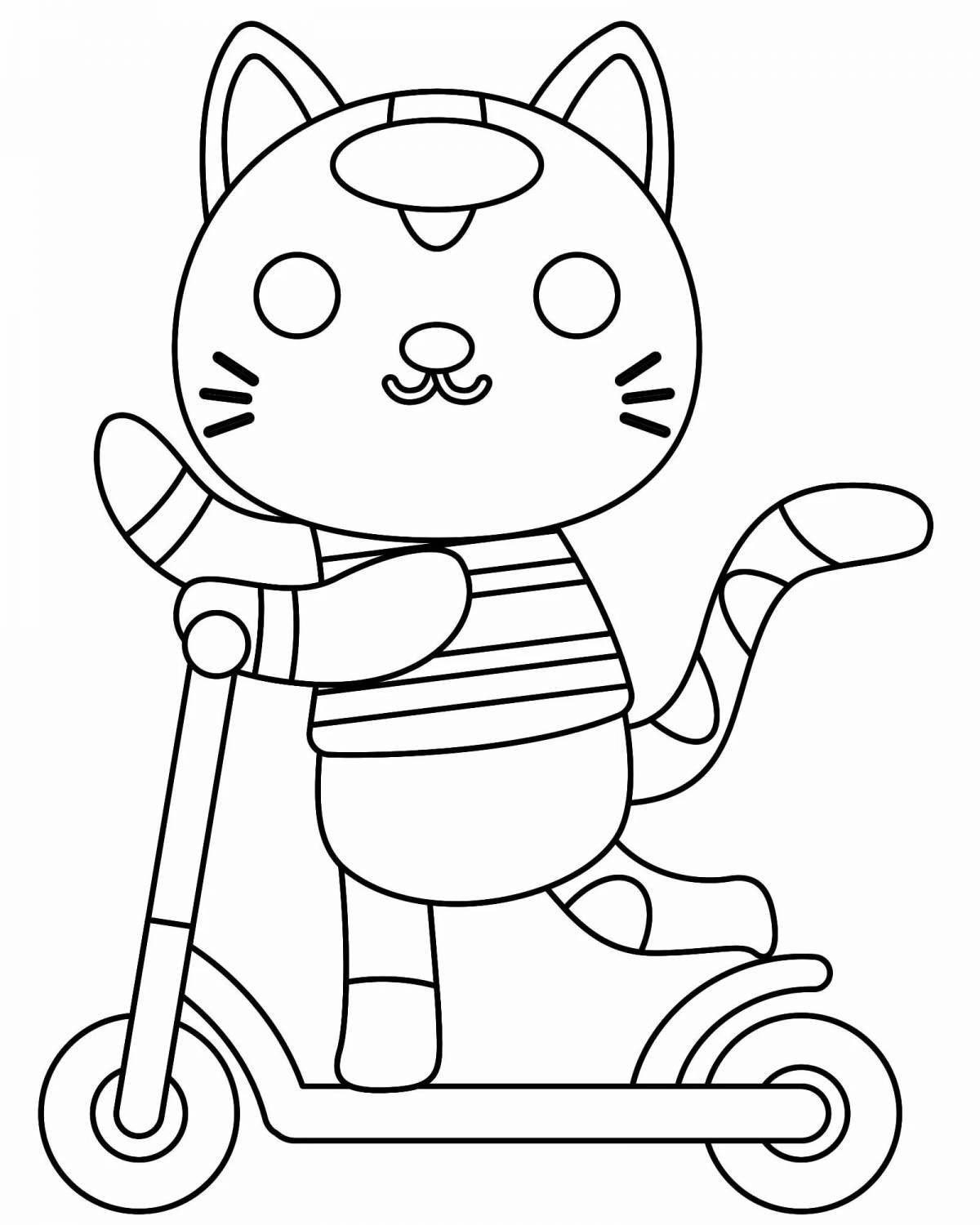 Cute scooter coloring page for kids