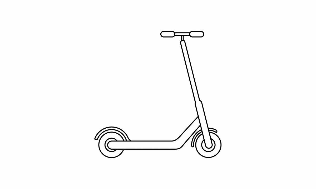 Fabulous scooter coloring page for kids