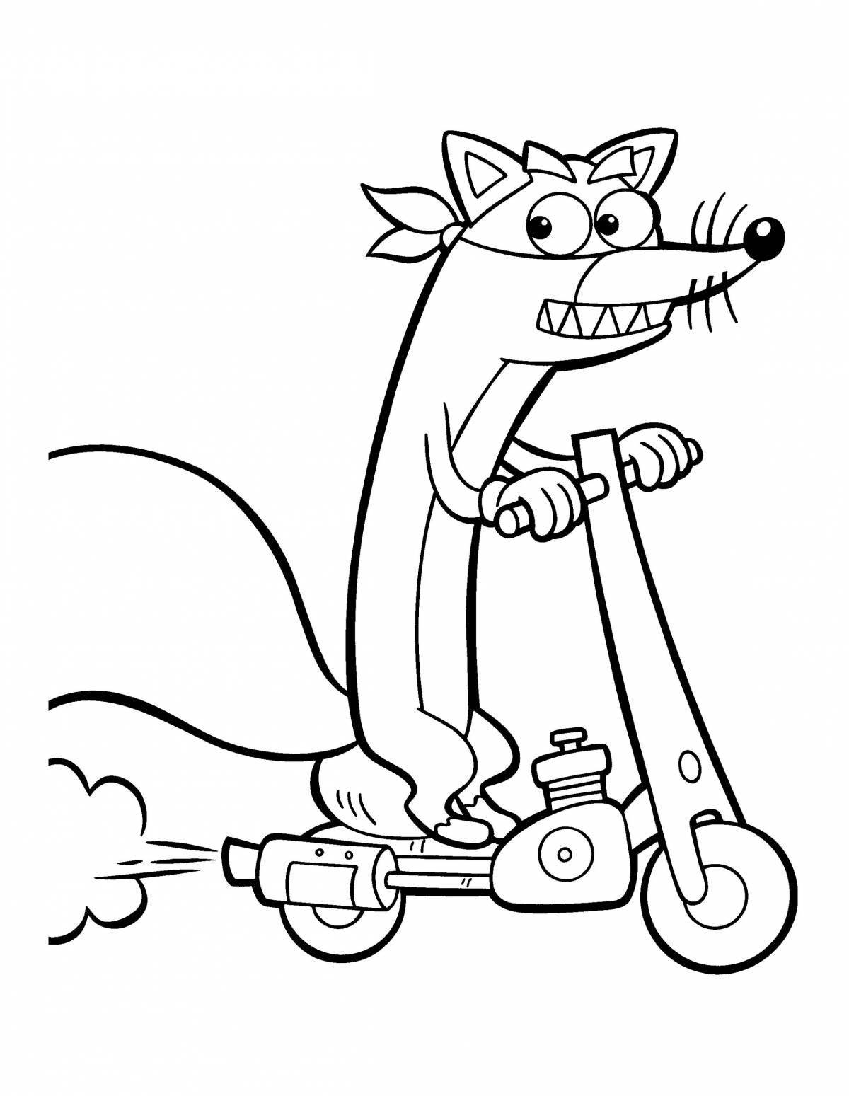 Amazing coloring page scooter for kids