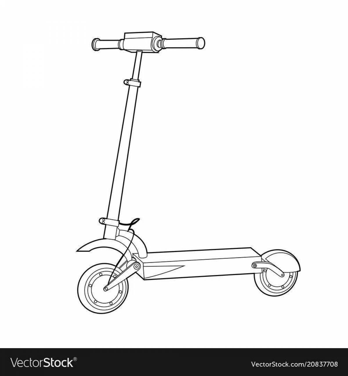 Outstanding scooter coloring book for kids