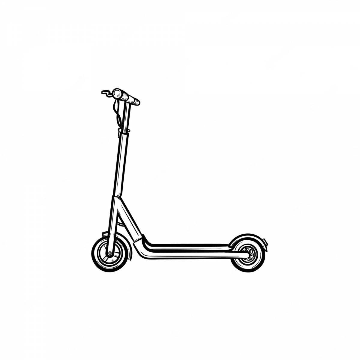 Adorable scooter coloring page for kids