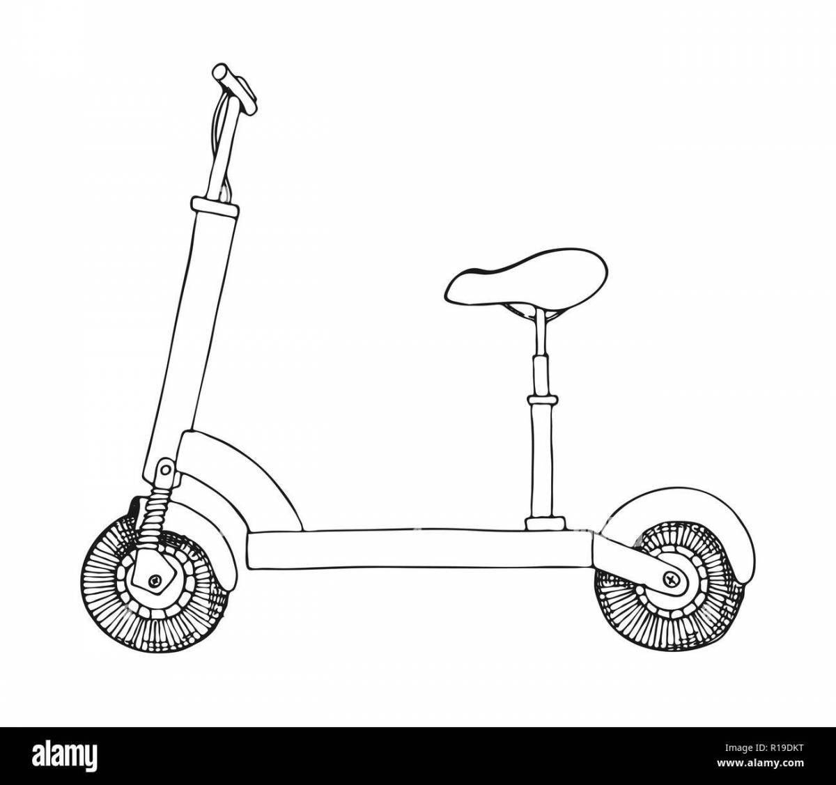 Exquisite scooter coloring book for kids