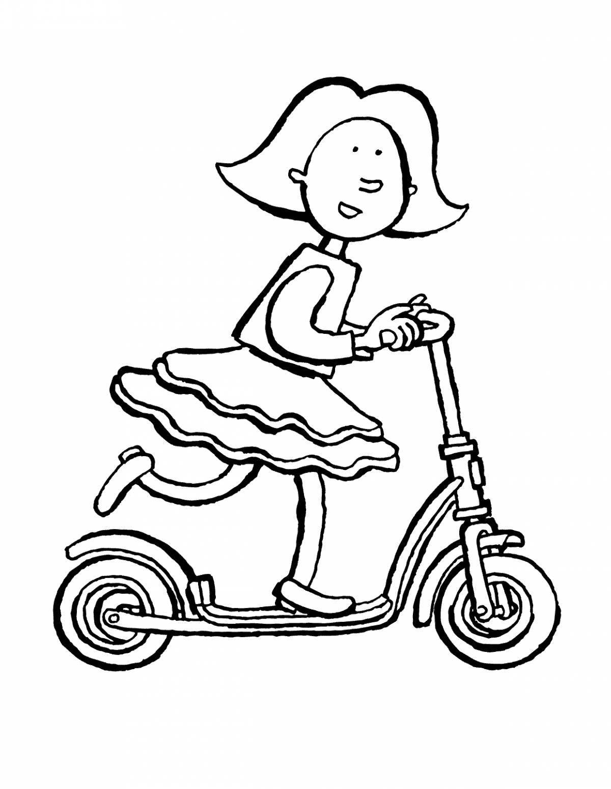 Fancy coloring scooter for kids