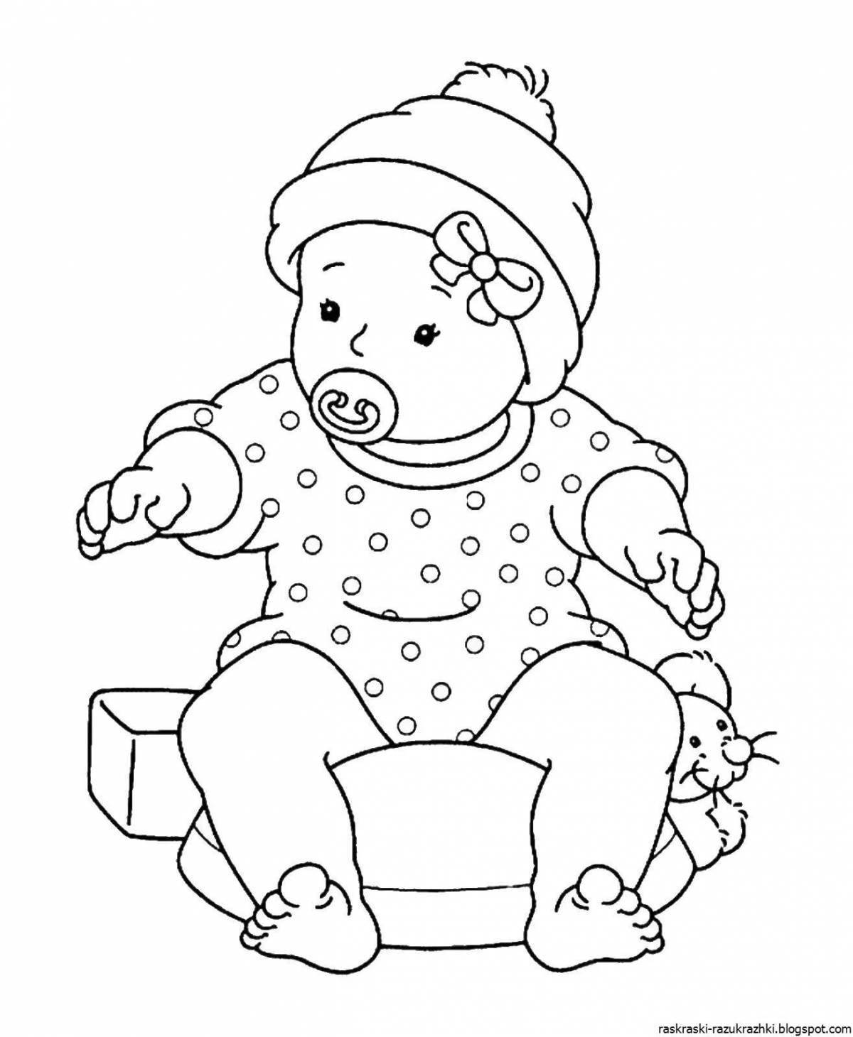 Сладкие куклы-раскраски для малышей