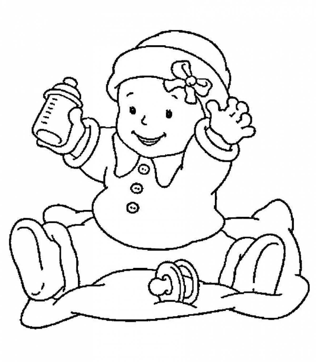Joyful coloring pages for dolls