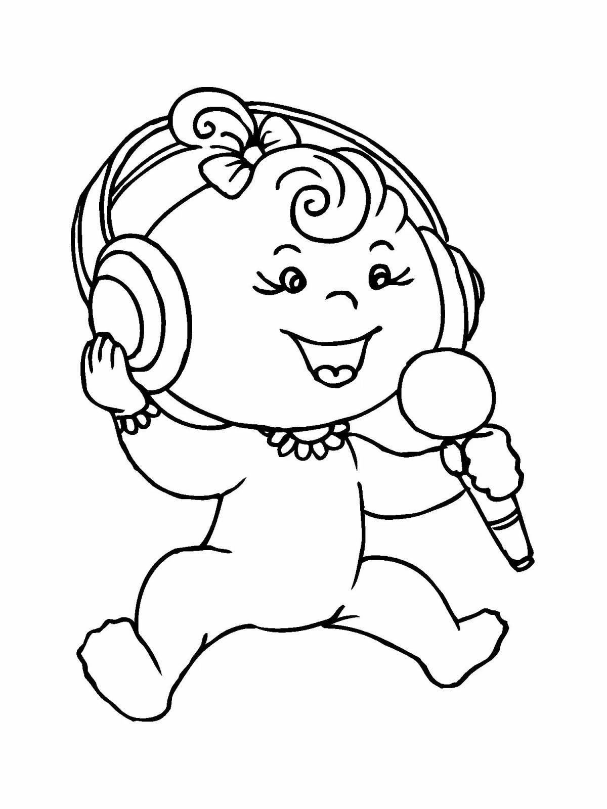 Playful doll coloring book