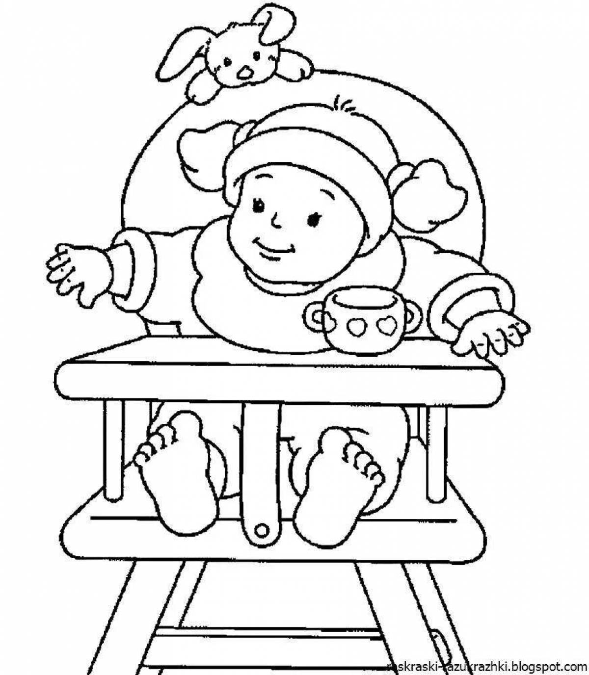 Colorful coloring pages for dolls