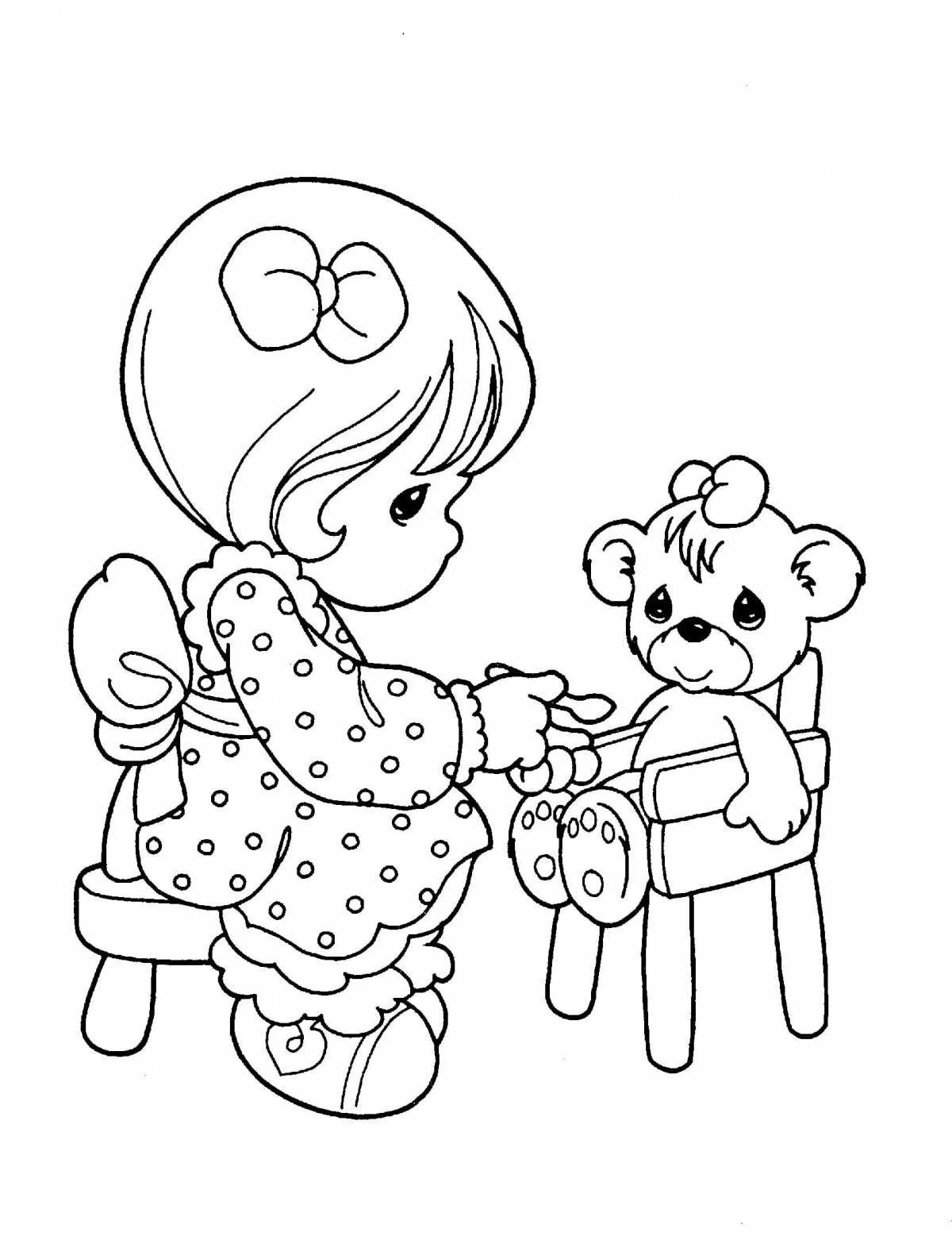 Fun coloring pages for dolls