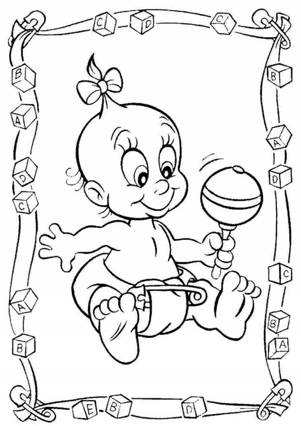 Sparkling baby dolls coloring pages