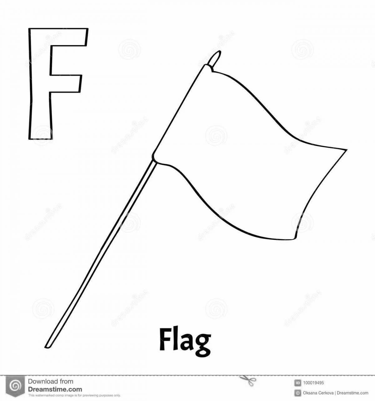 Раскраска жирный флаг для детей