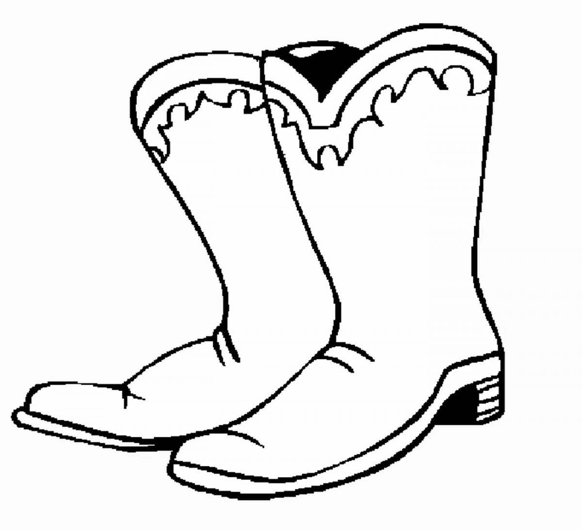 Colorful shoes coloring page for kids