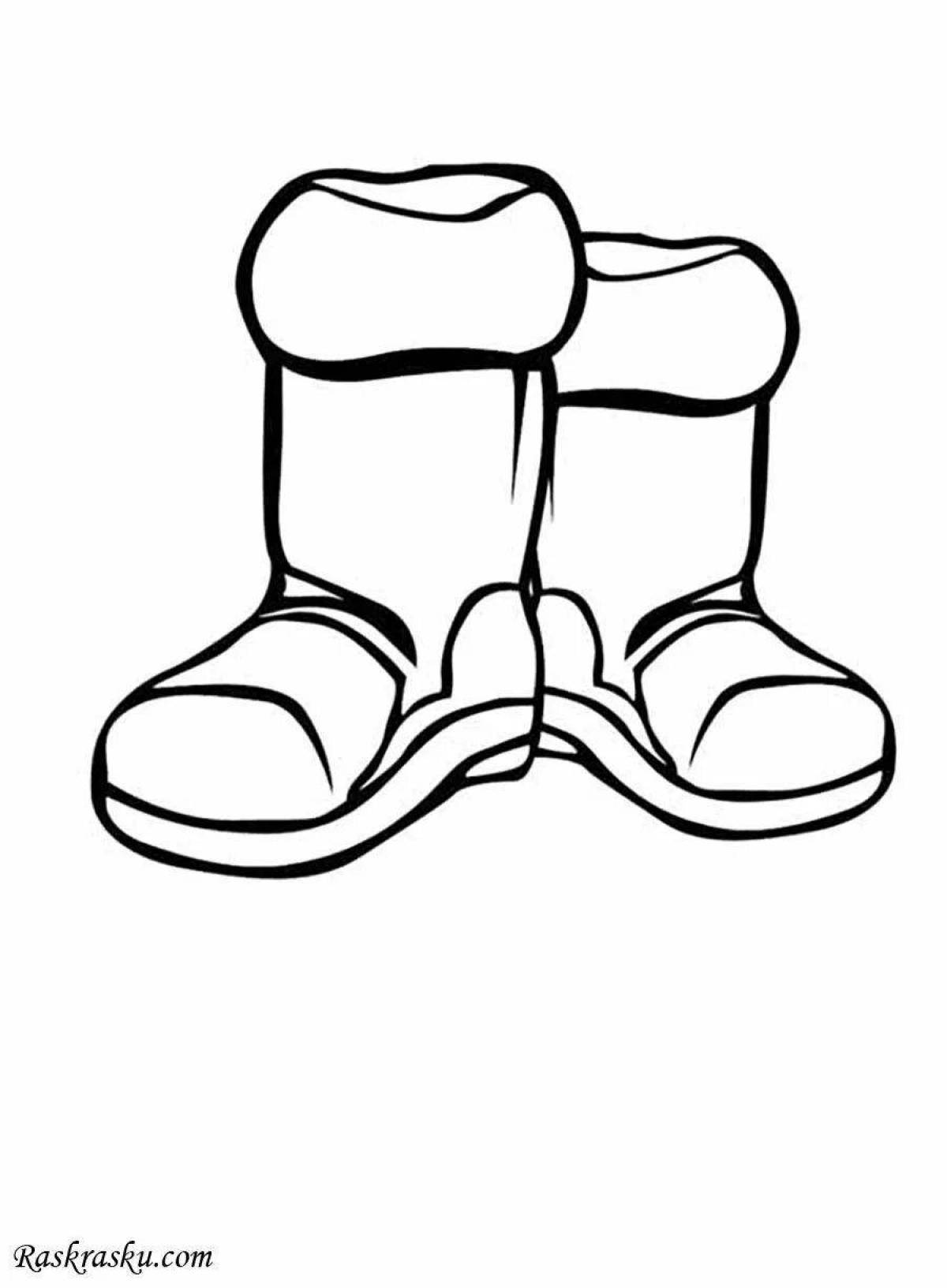 Adorable shoes coloring page for kids