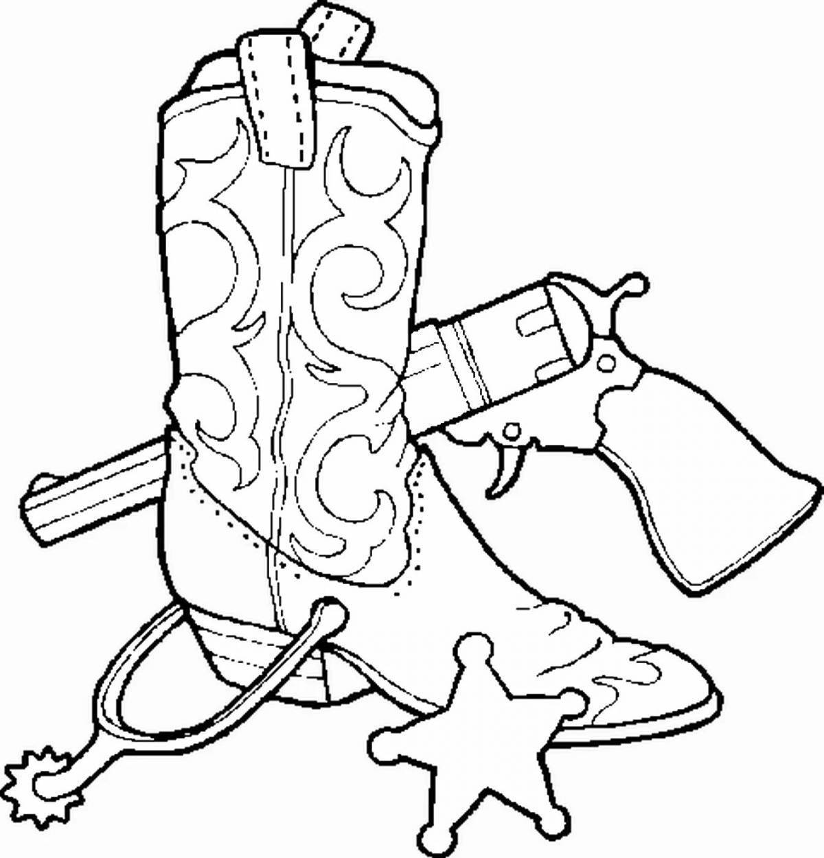 Pretty boot coloring page for preschoolers