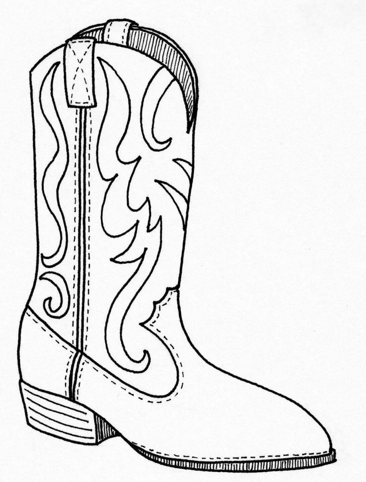 Sweet boot coloring page for kids