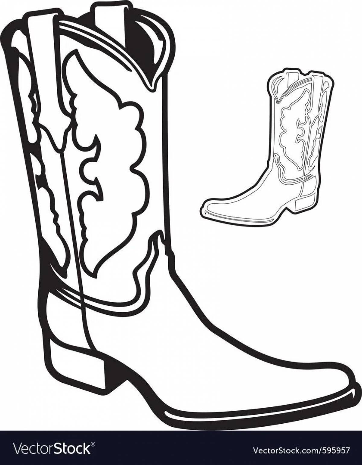 Coloring page of funny boots for little ones