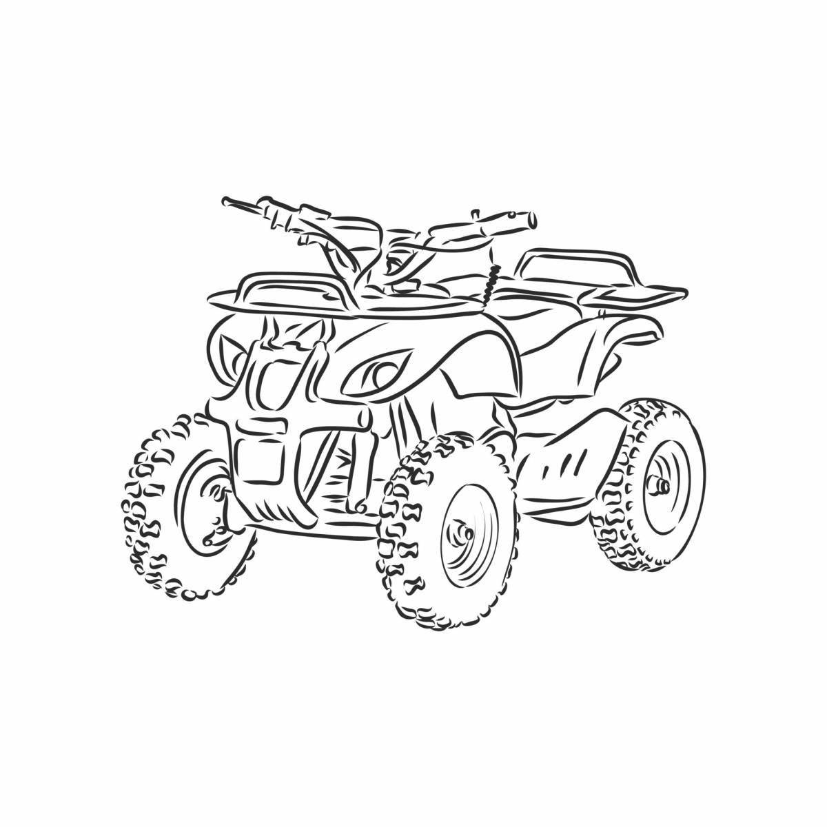 Coloring book for kids on quad bikes