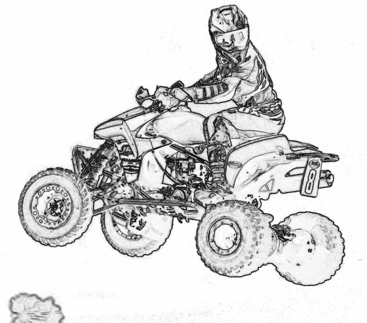 Coloring book for children on quad bikes