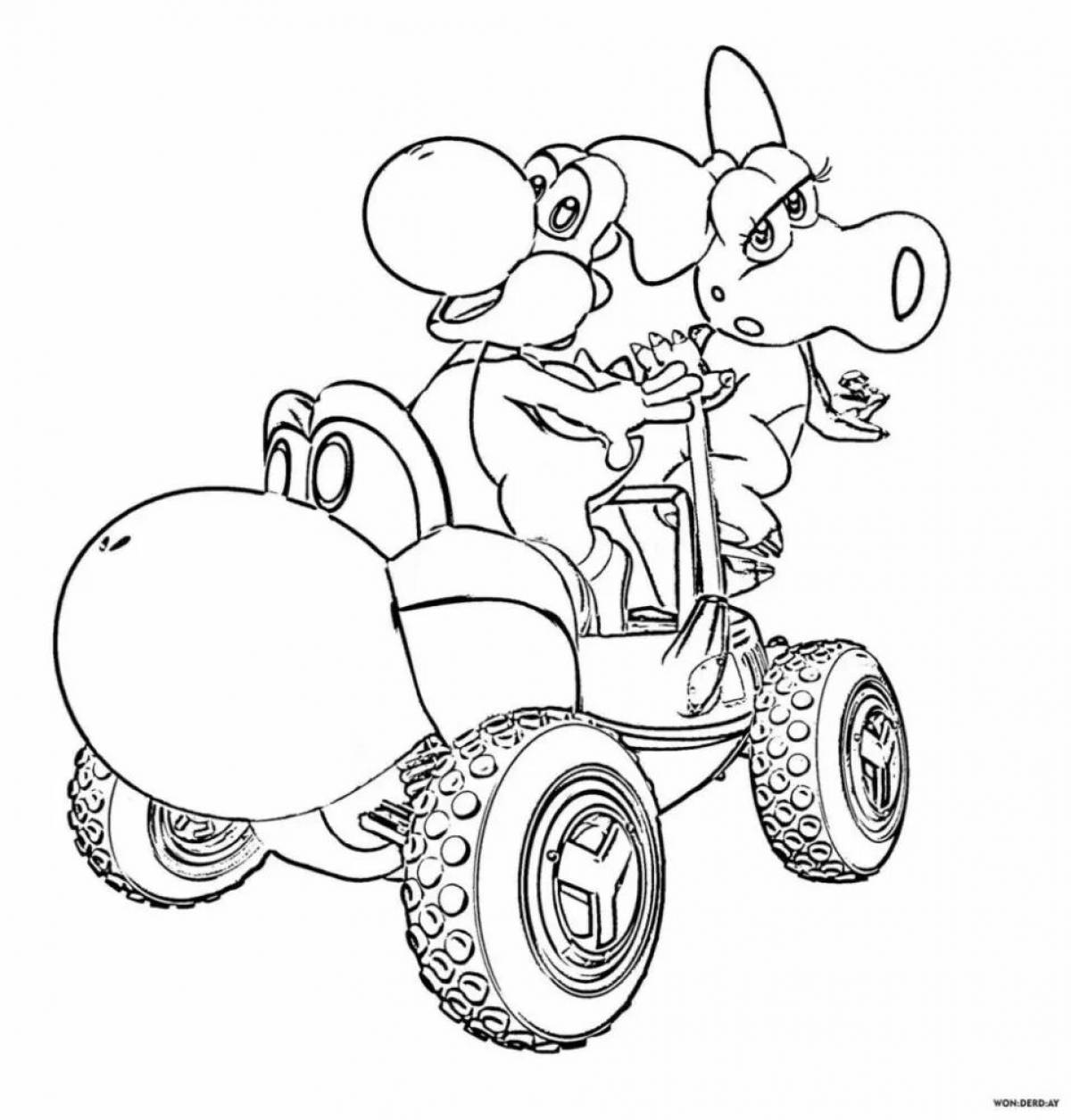 Adorable quad bike coloring book for kids