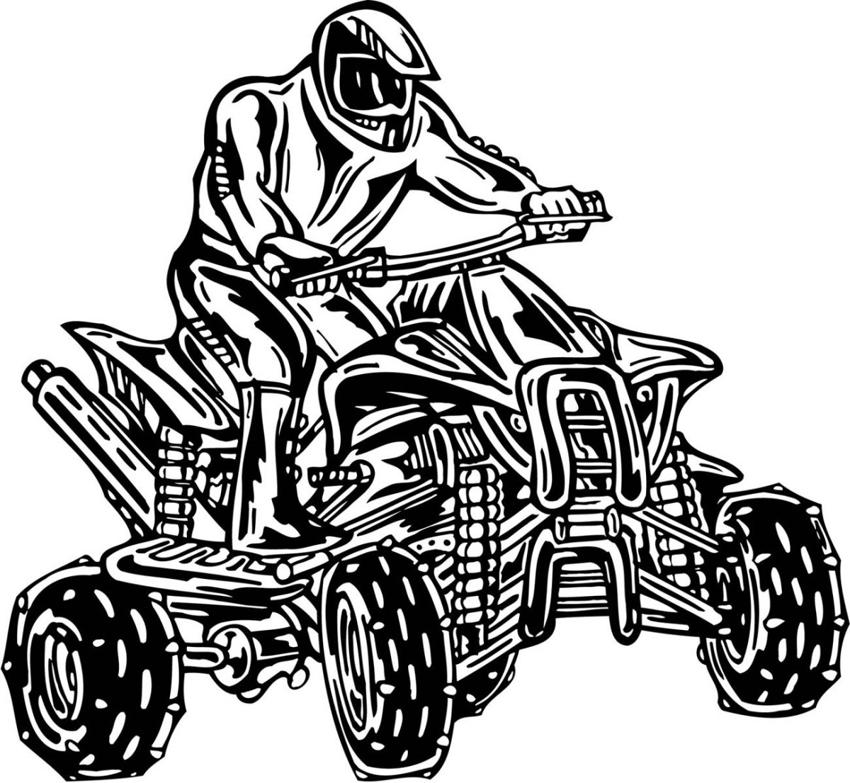 Cute quad bike coloring book for kids