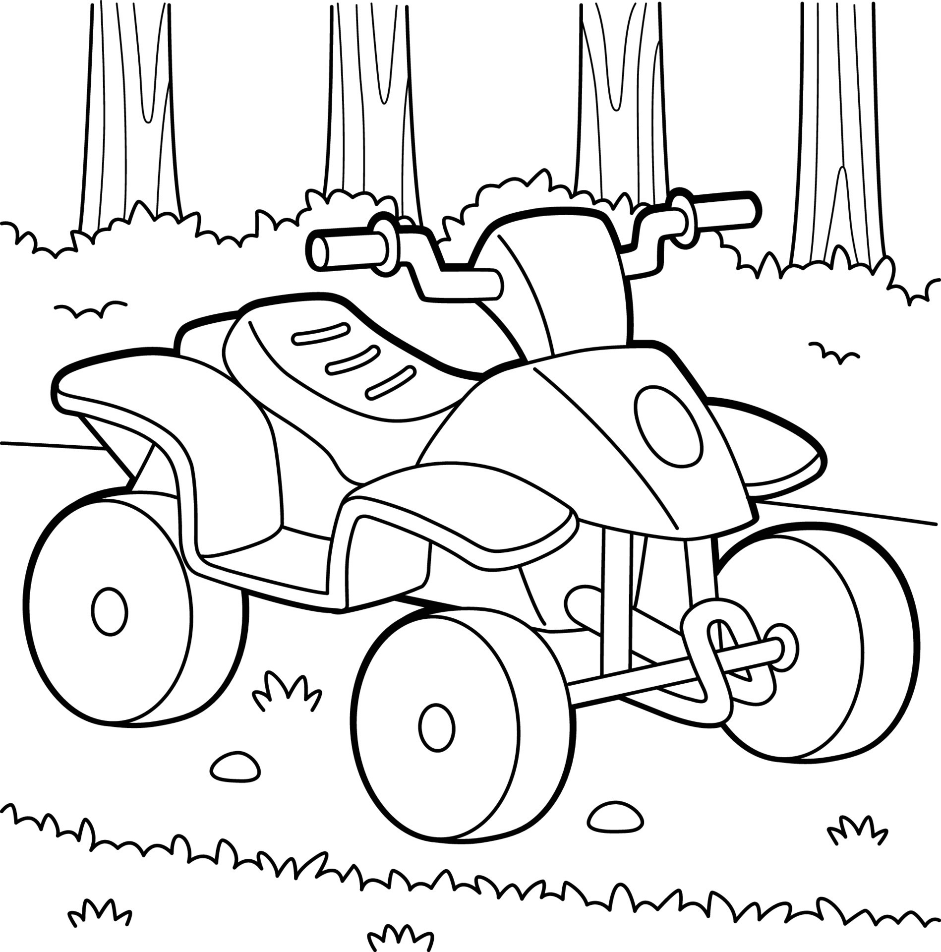 Great coloring book for kids on quad bikes