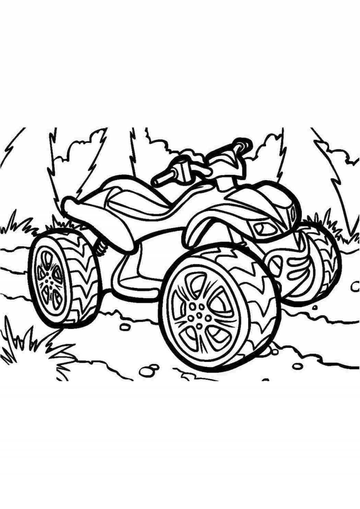 Cool quad bike coloring book for kids