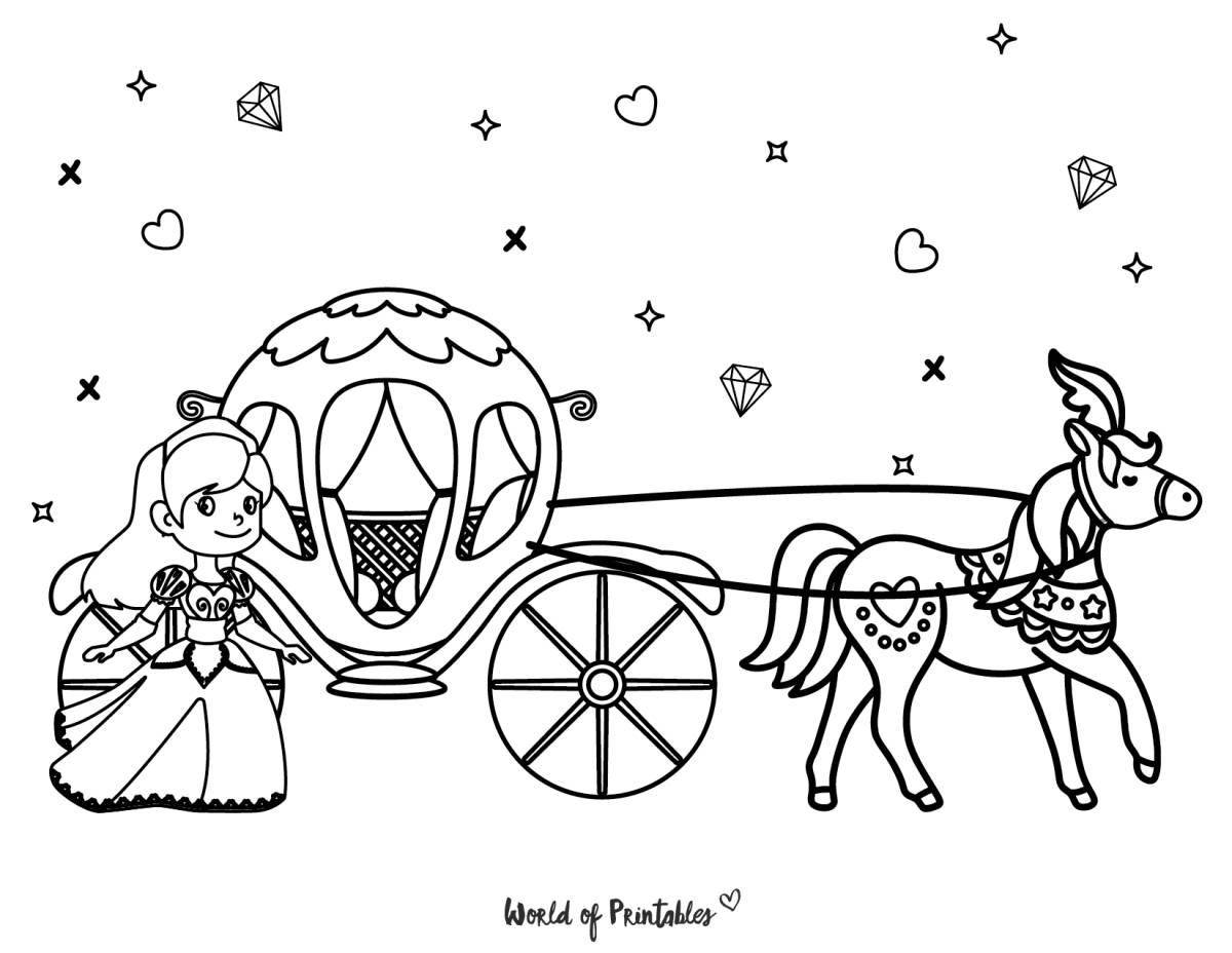 Adorable carriage coloring book for kids