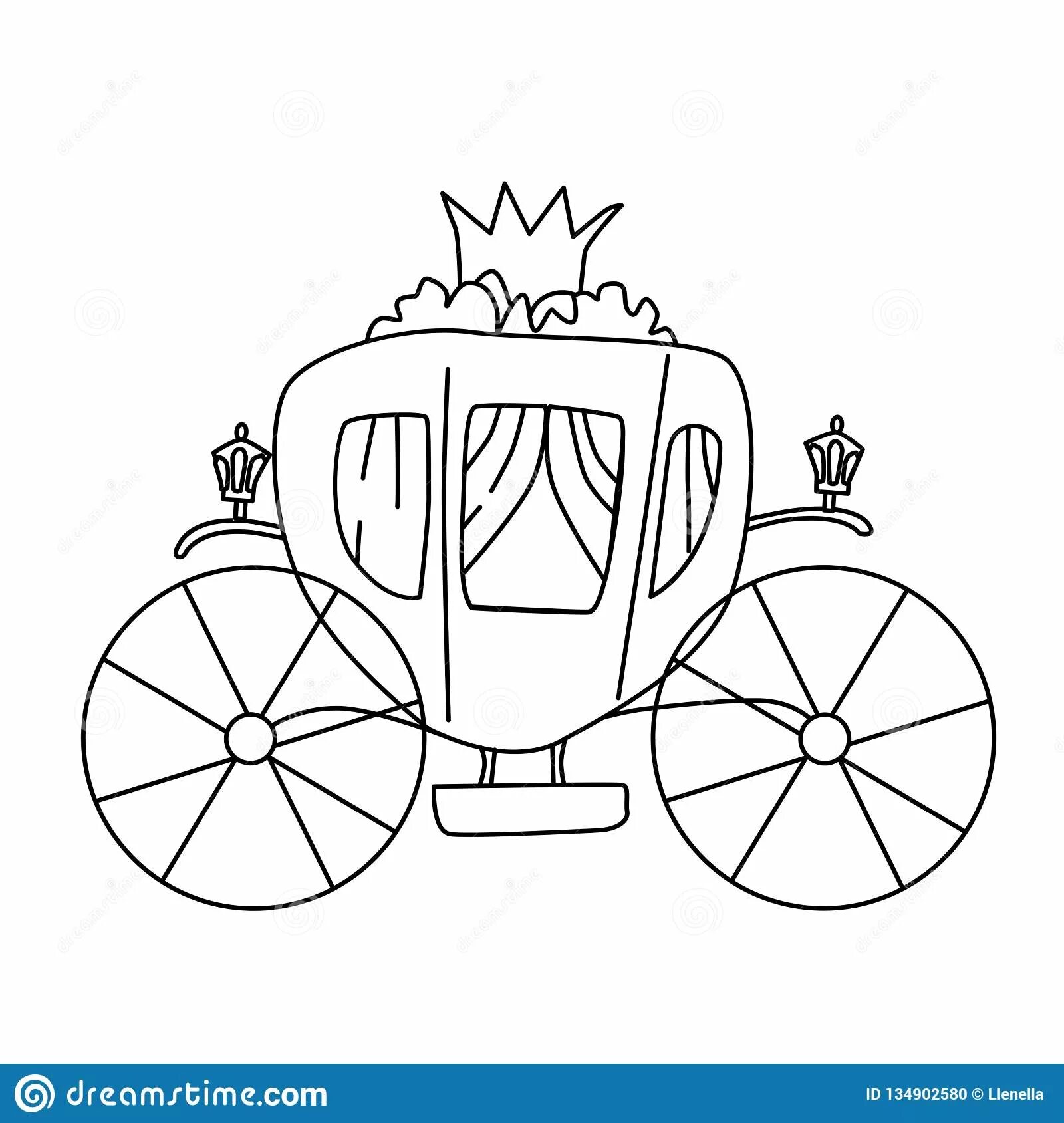 Cute carriage coloring book for kids