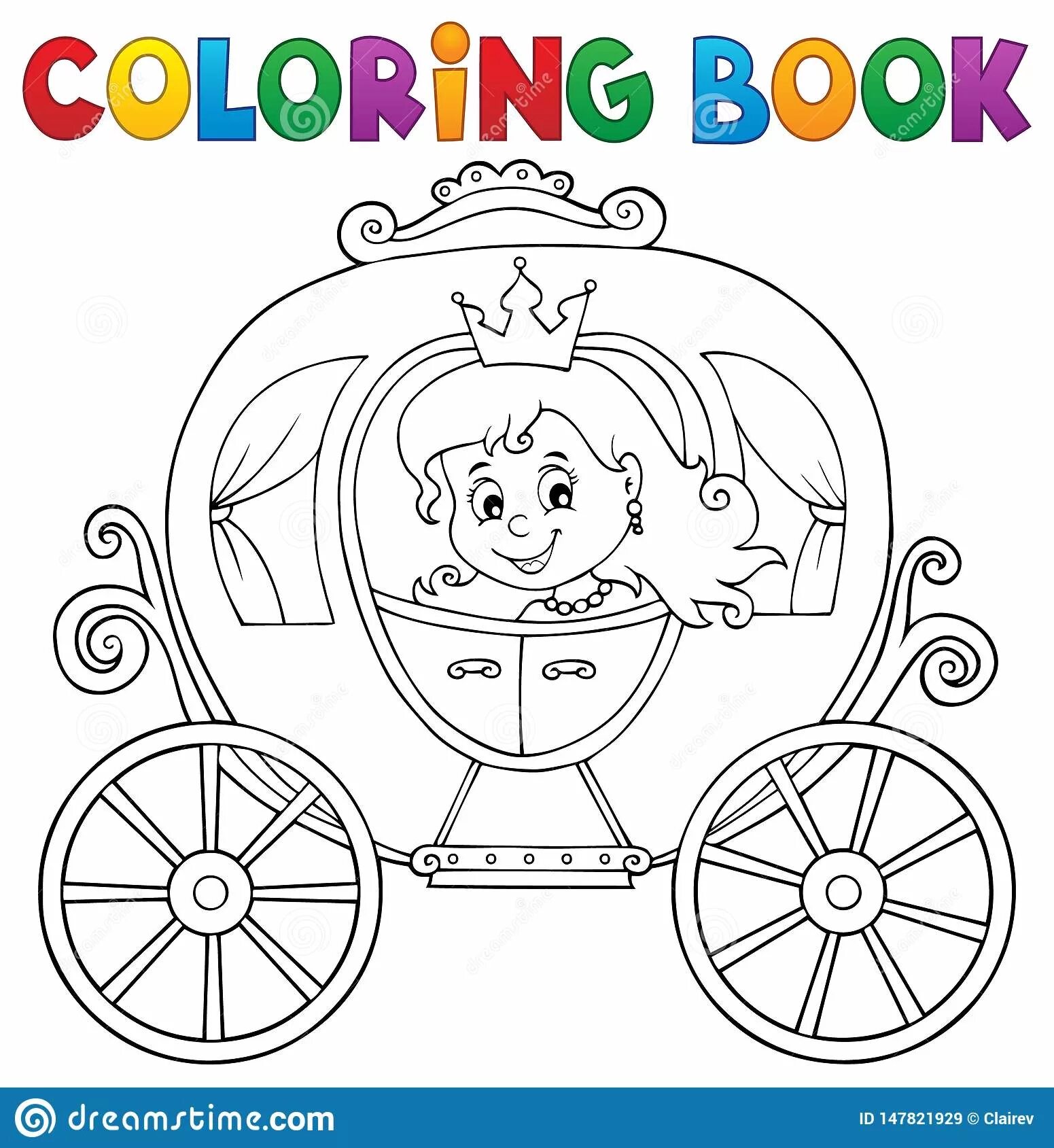 Coloring exotic carriage for children
