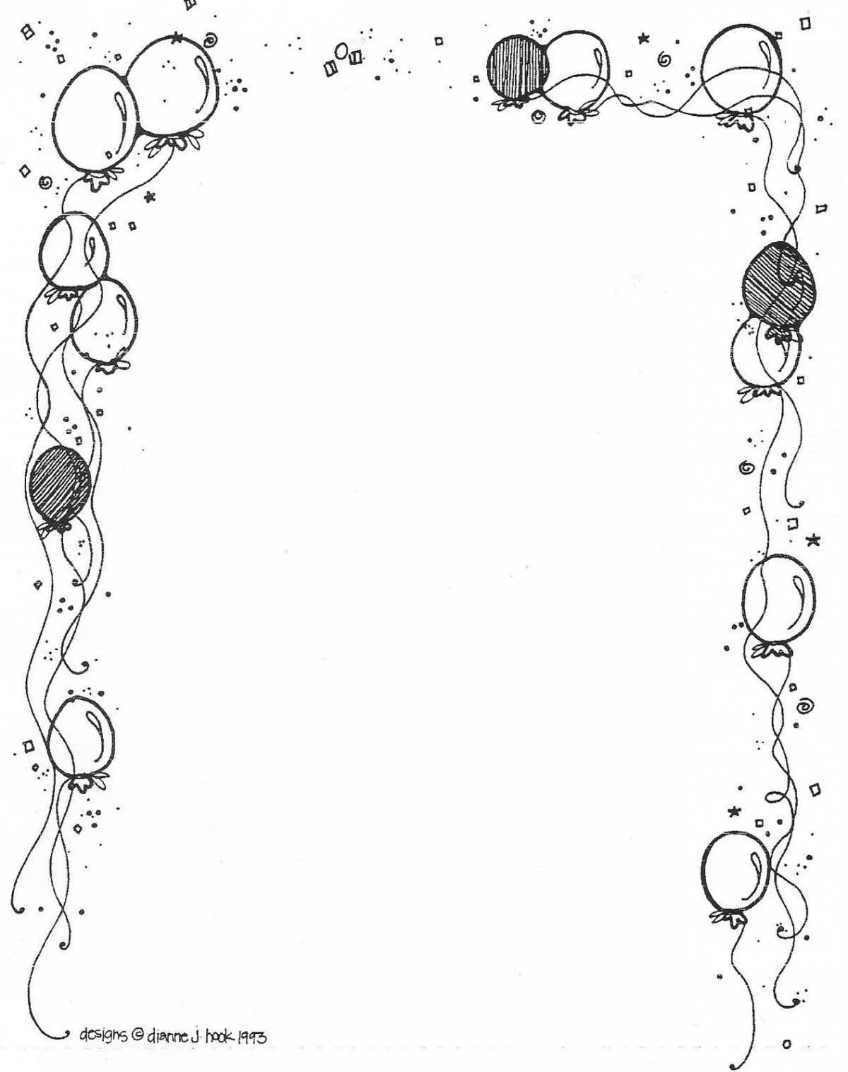 Playful photo frame coloring page