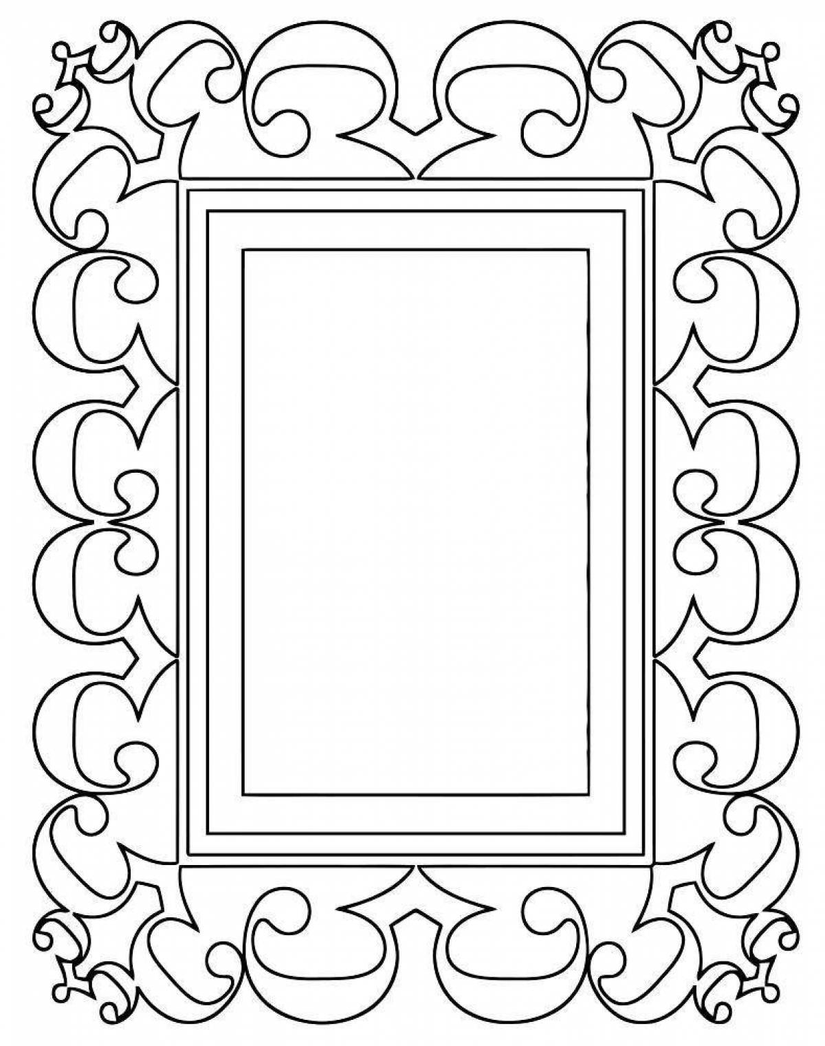 Exciting photo frame coloring page