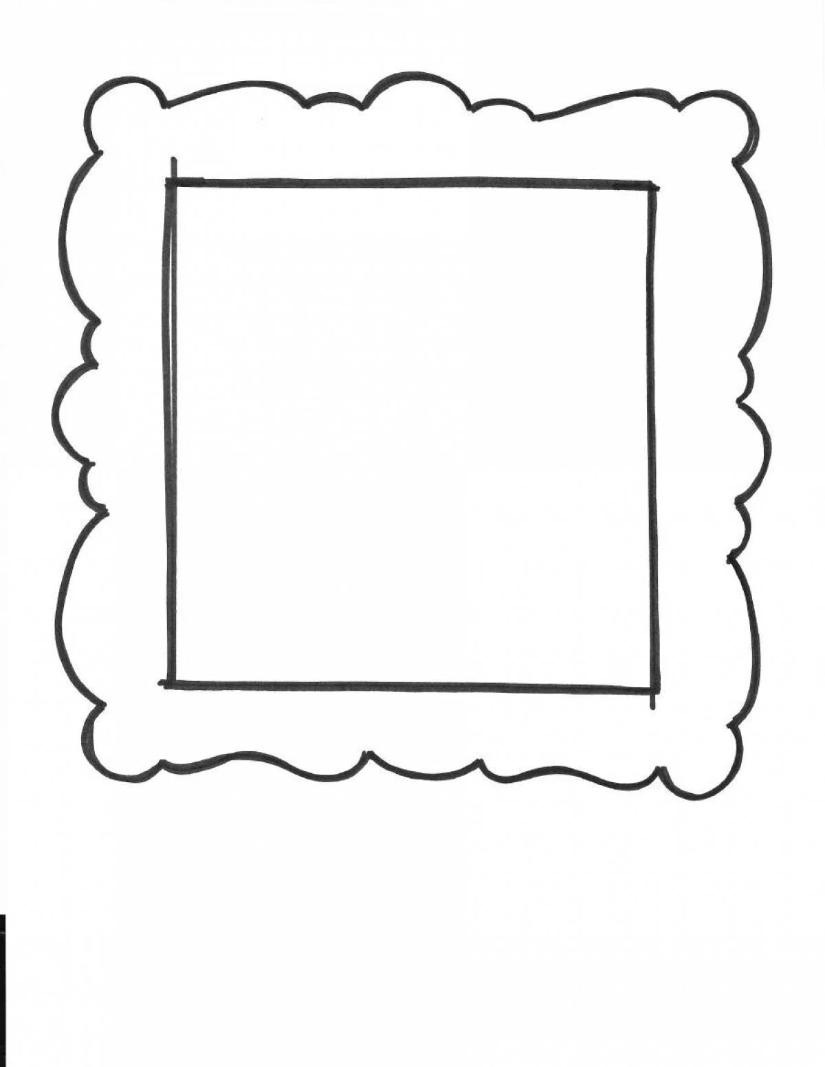 Detailed photo frame coloring page