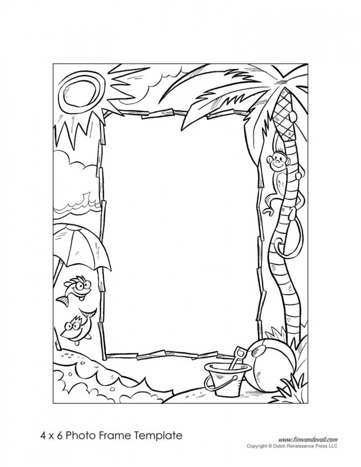 Coloring book stylish photo frame