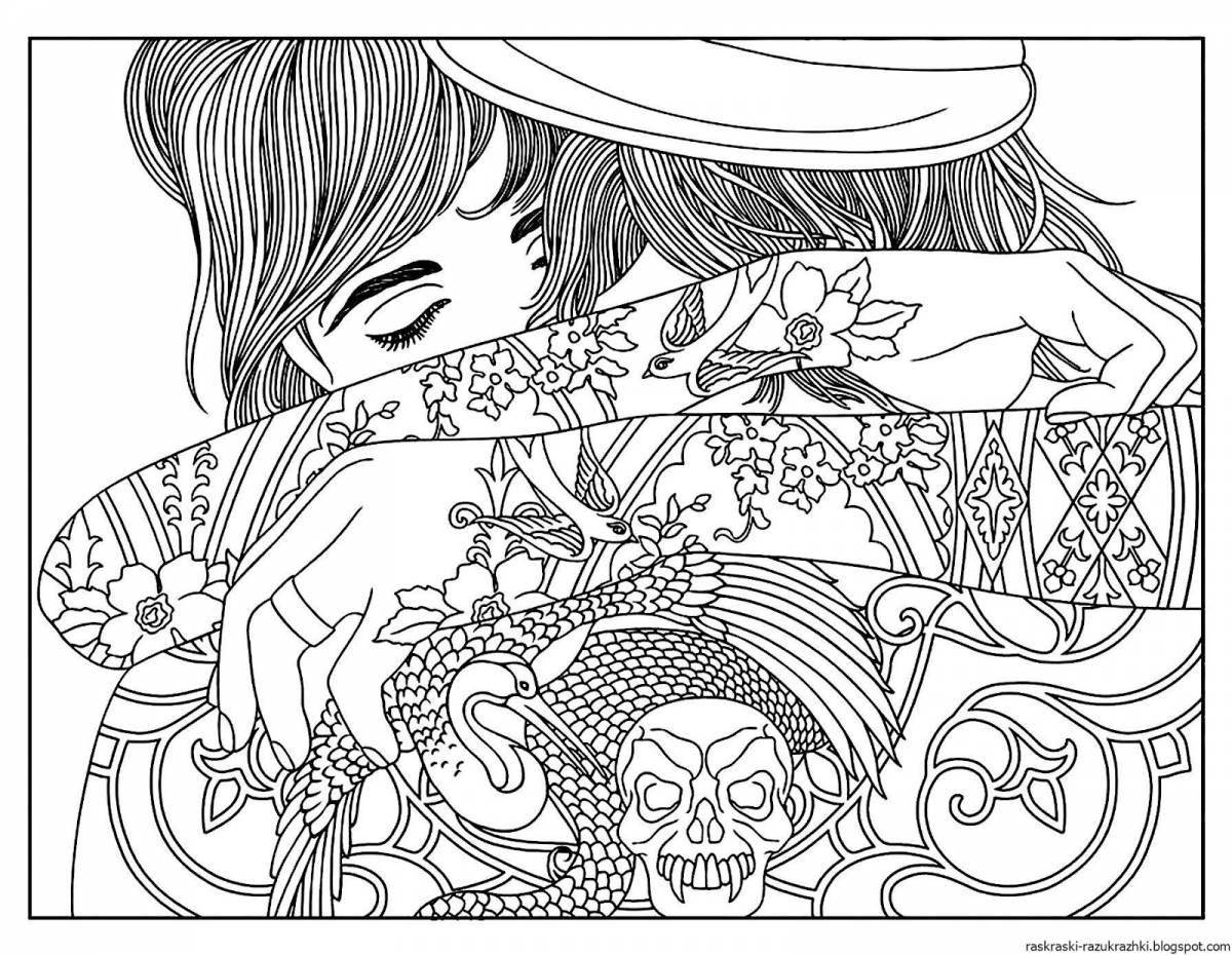 Delightful adult coloring page