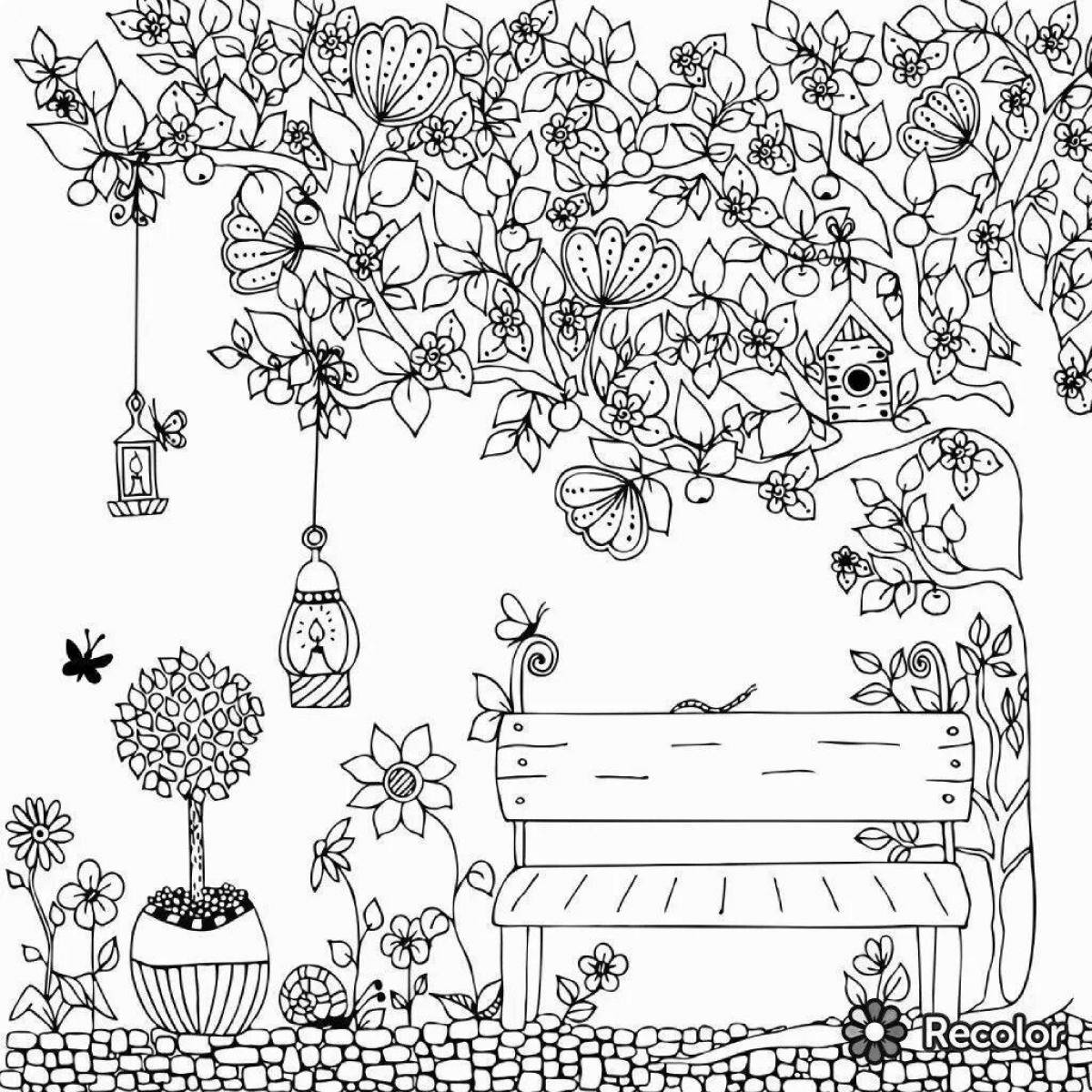 Amazing garden coloring book for kids