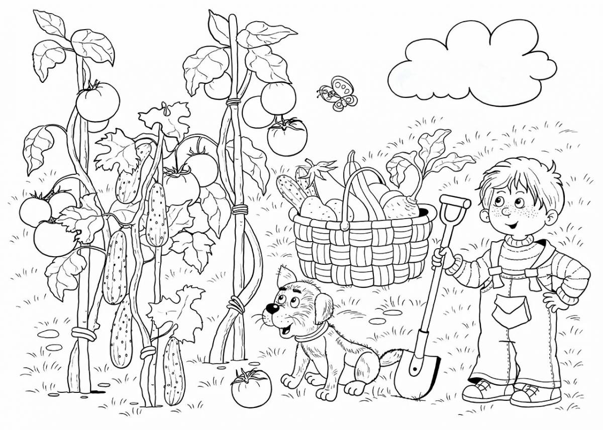Glitzy garden coloring book for kids