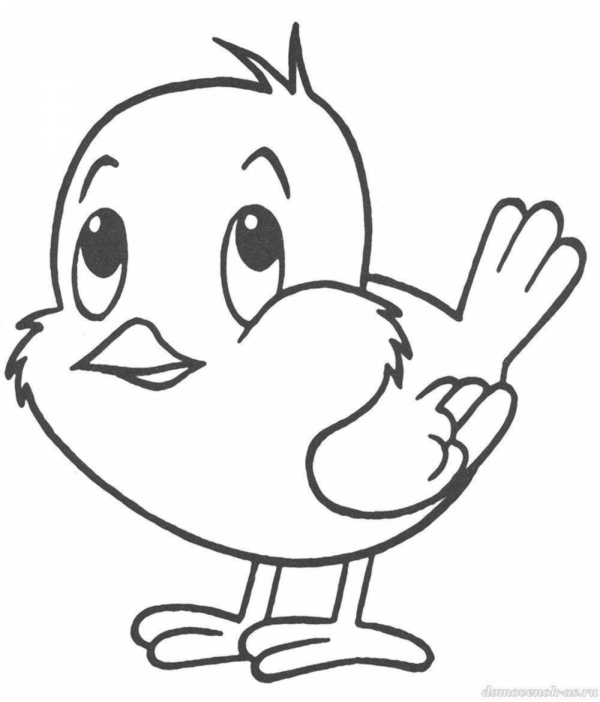 Fluffy baby chick coloring book