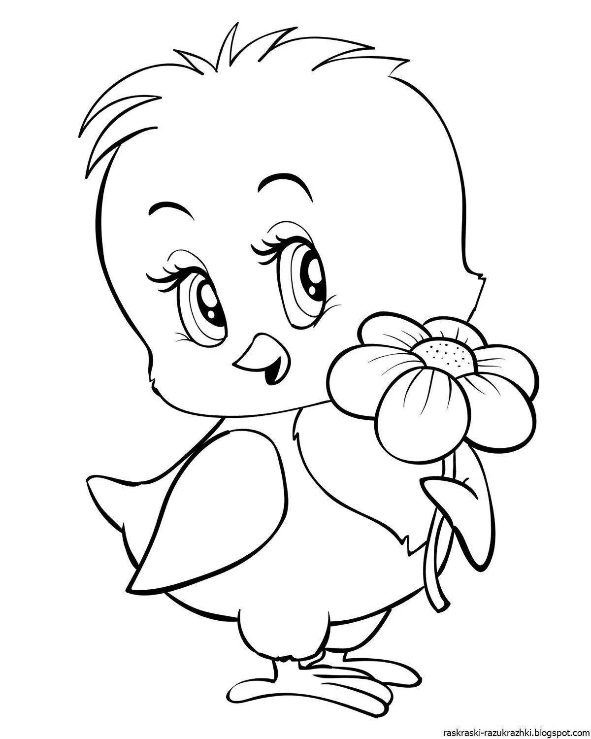 Tiny baby chick coloring book