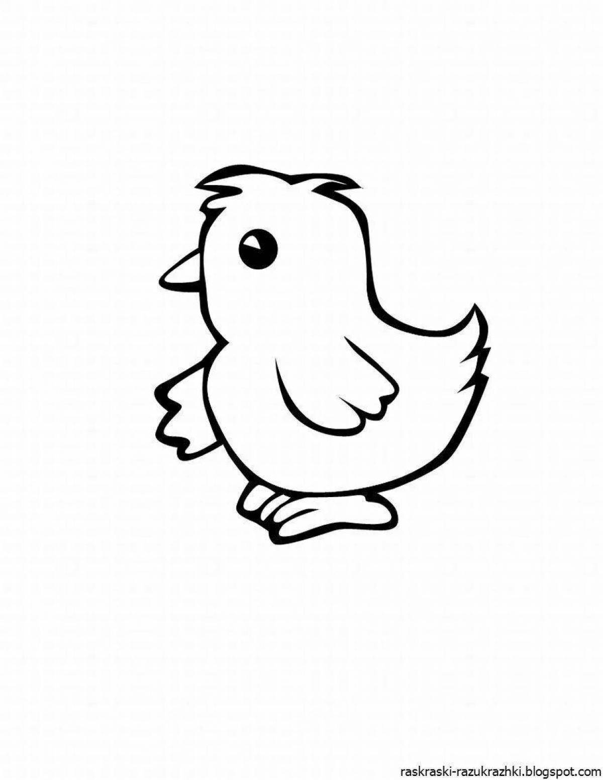 Crying chicken coloring page