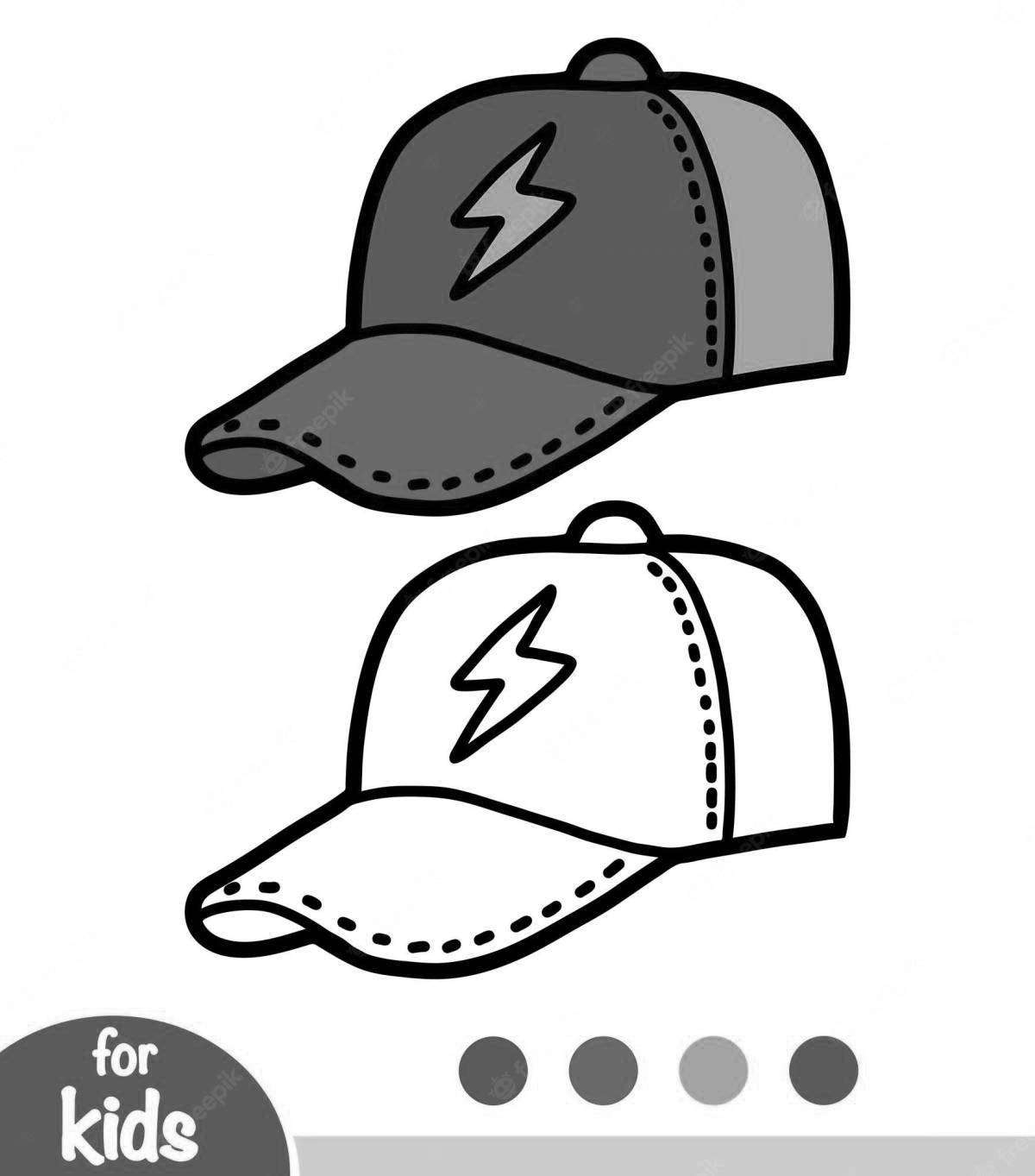 Coloring page nice cap for kids