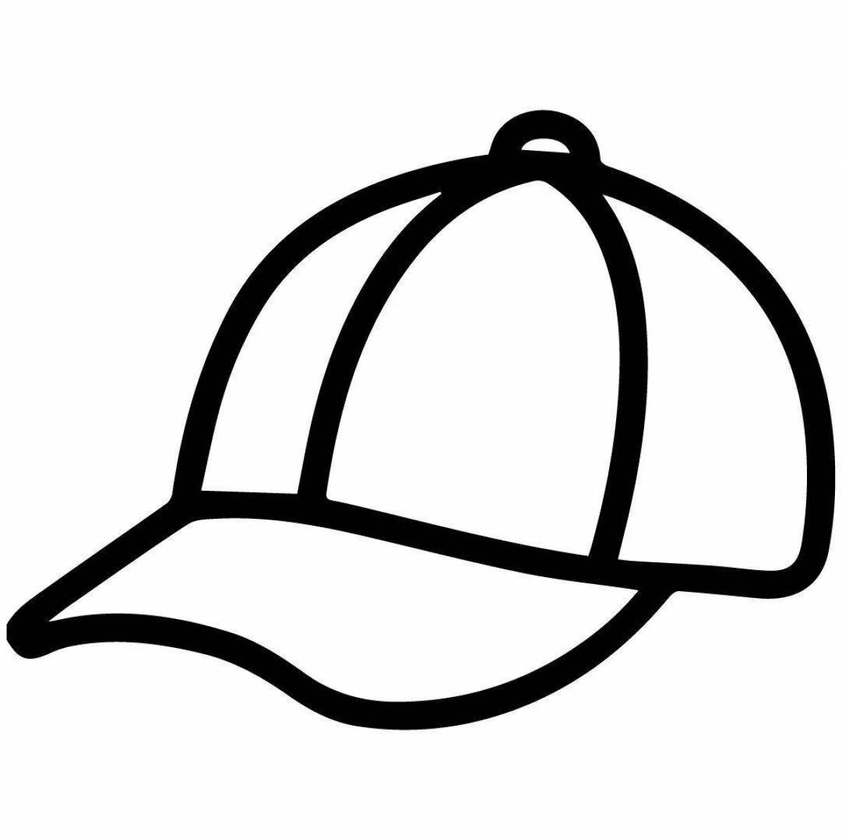 Coloring page stylish cap for kids