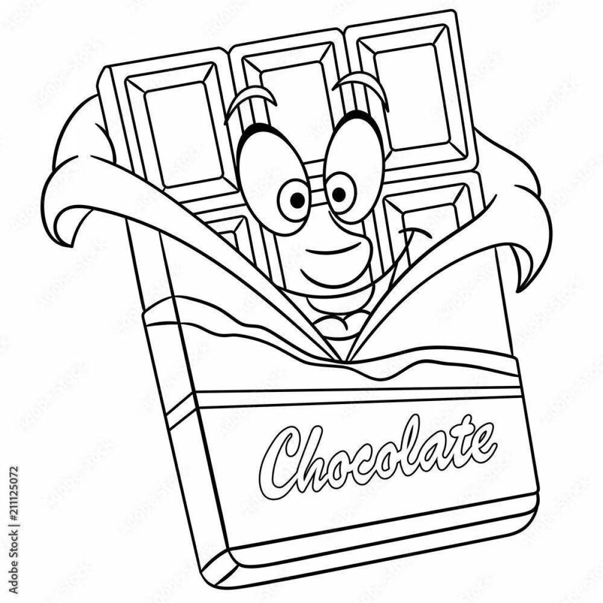 Bright chocolate coloring book for kids