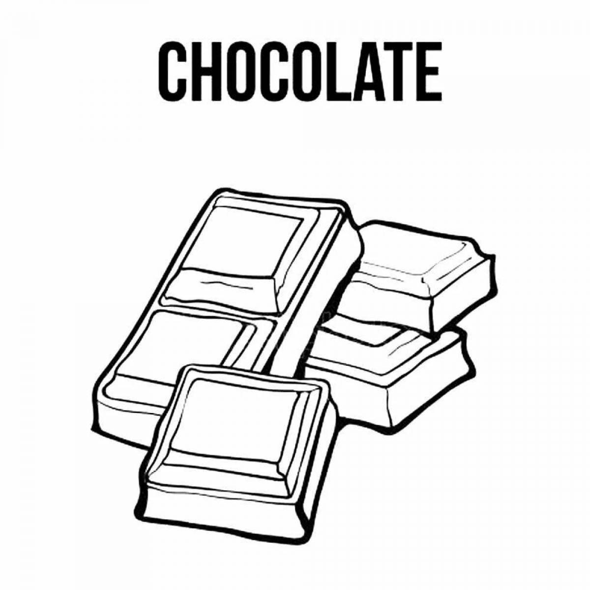 Intriguing chocolate bar coloring for kids