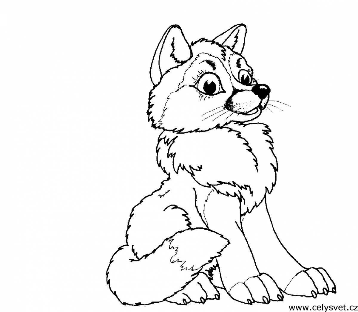 Animated fox coloring book for kids