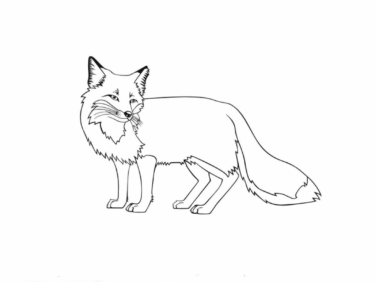 Coloring for kids with a vibrant fox