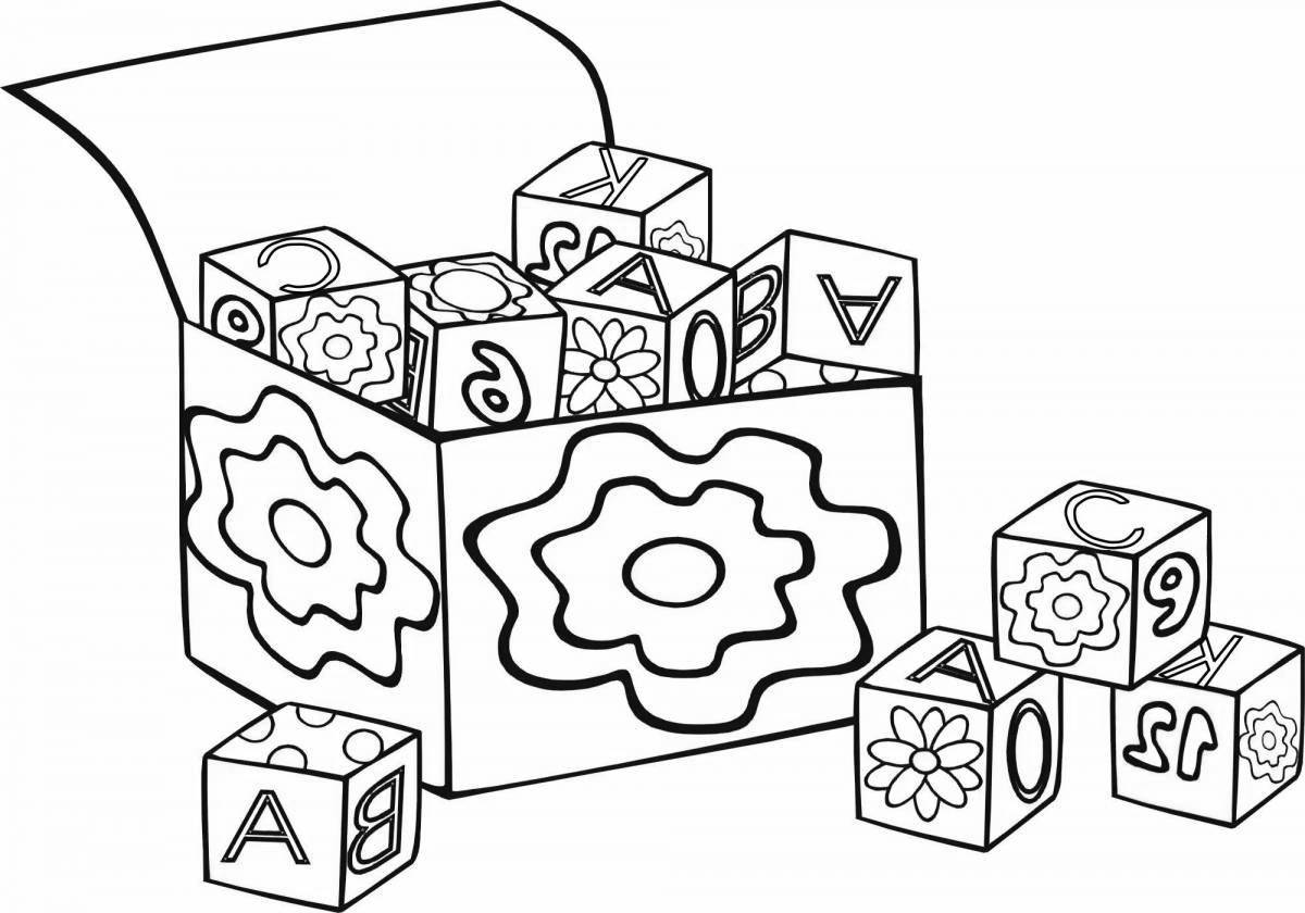 Colored cubes coloring for children