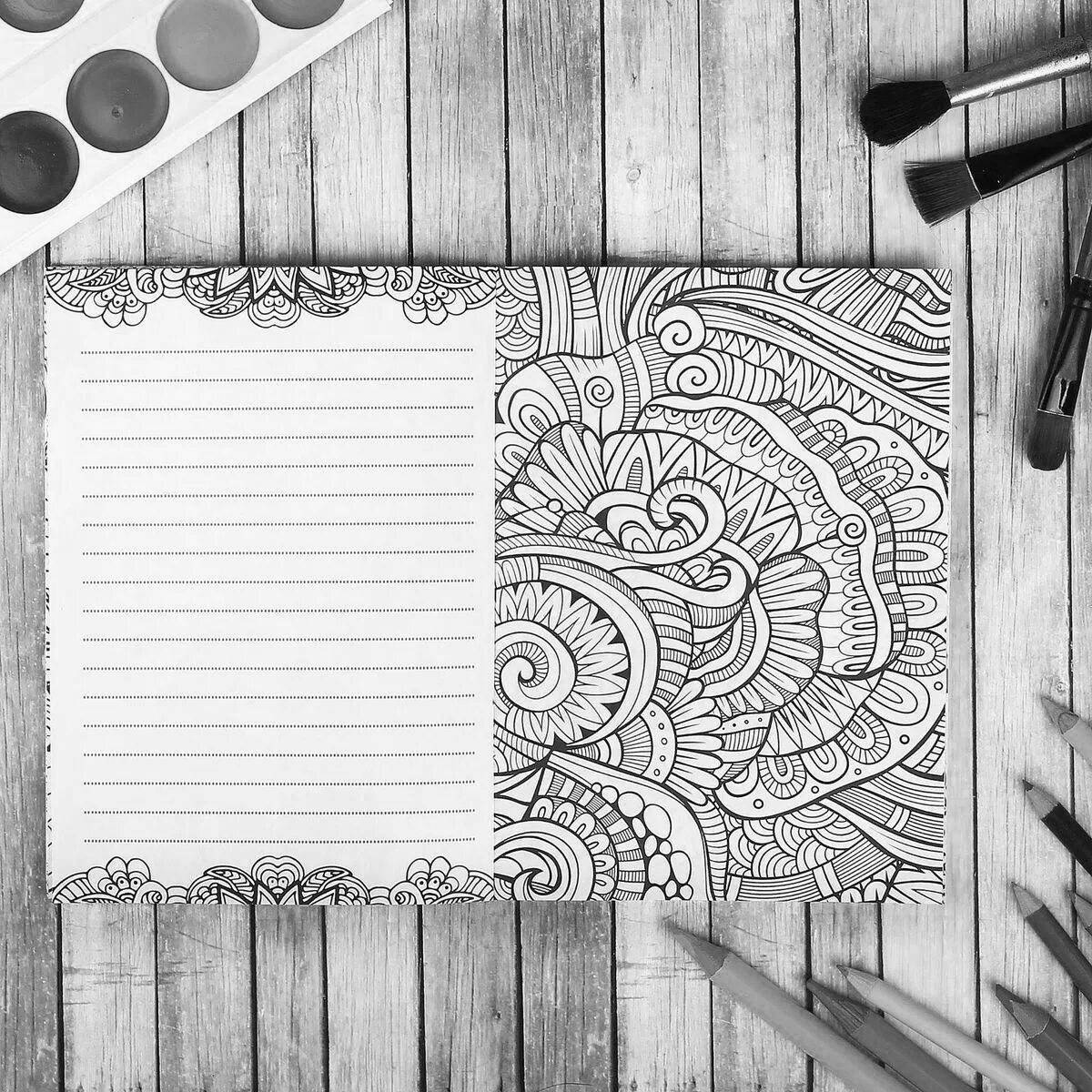 Whimsical notepad coloring for girls