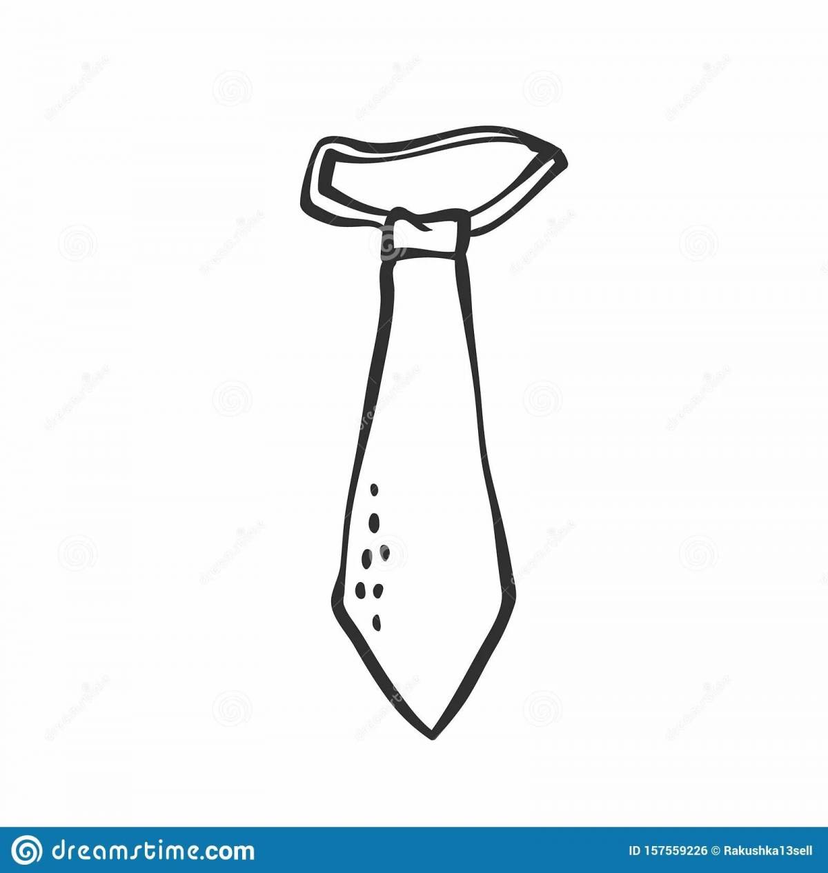 Воротник галстук контурный рисунок