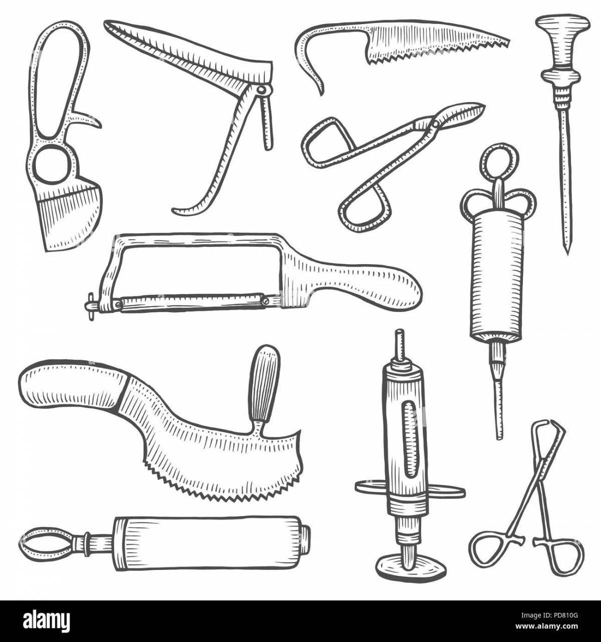 Медицинские инструменты для детей рисование